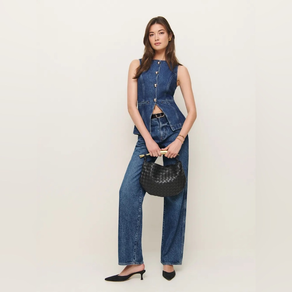 Reformation Ophelia Denim Top Keila - Size 10